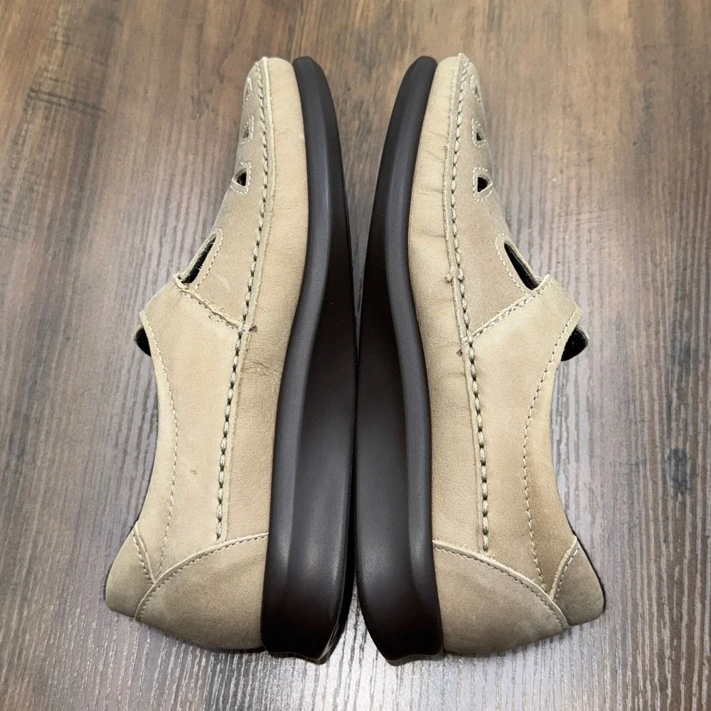 SAS San Antonio Shoes Roamer Leather T-Strap Comfort Mary Jane Loafers Size 4 M